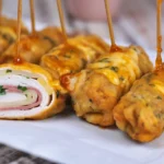 Rollitos de Pollo con Jamón y Queso, a delicious recipe for chicken roll-ups.