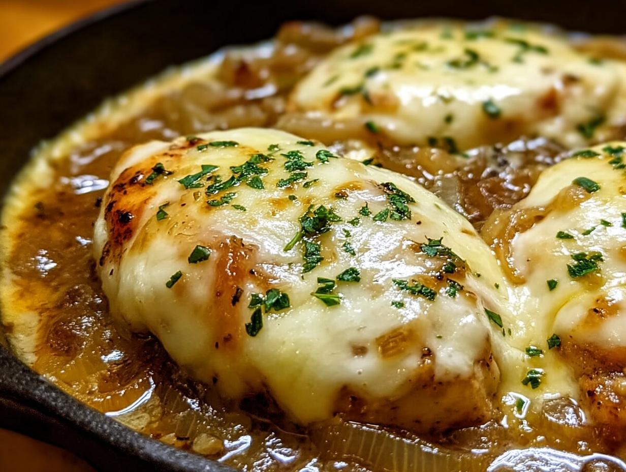 French Onion Chicken Bake: Heavenly Comfort in 1 Pan 1 French Onion Chicken Bake