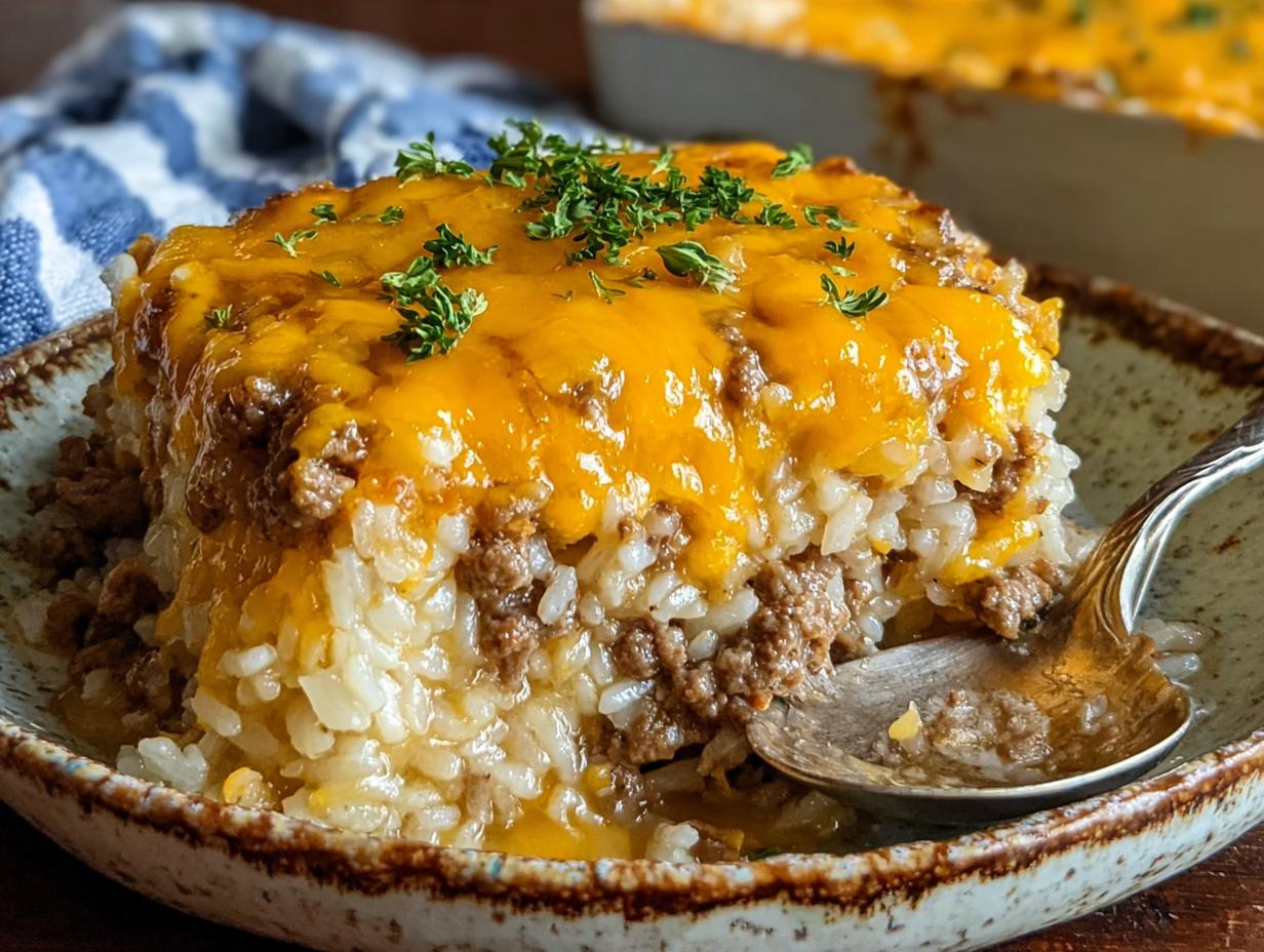 Ground Beef Rice Casserole: Amazing 1-Dish Dinner - Ground Beef Rice Casserole - additional detail