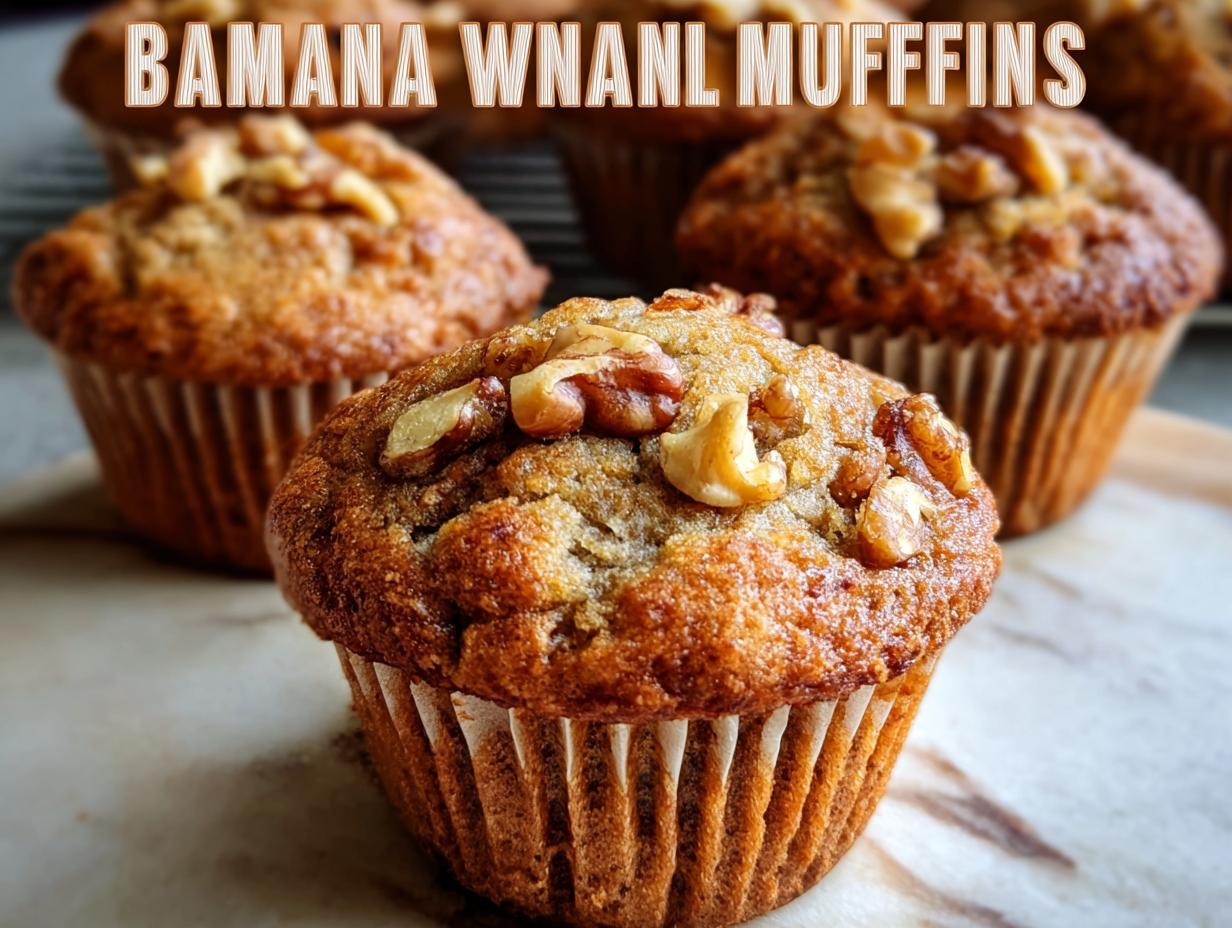 Healthy Banana Walnut Muffins