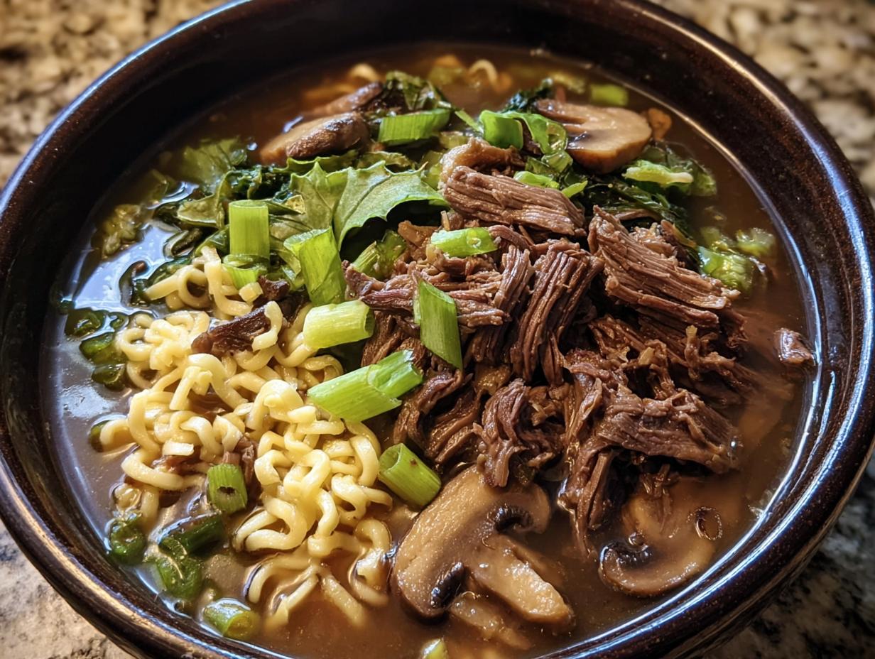 Amazing Slow Cooker Beef Ramen - Slow Cooker Beef Ramen - additional detail