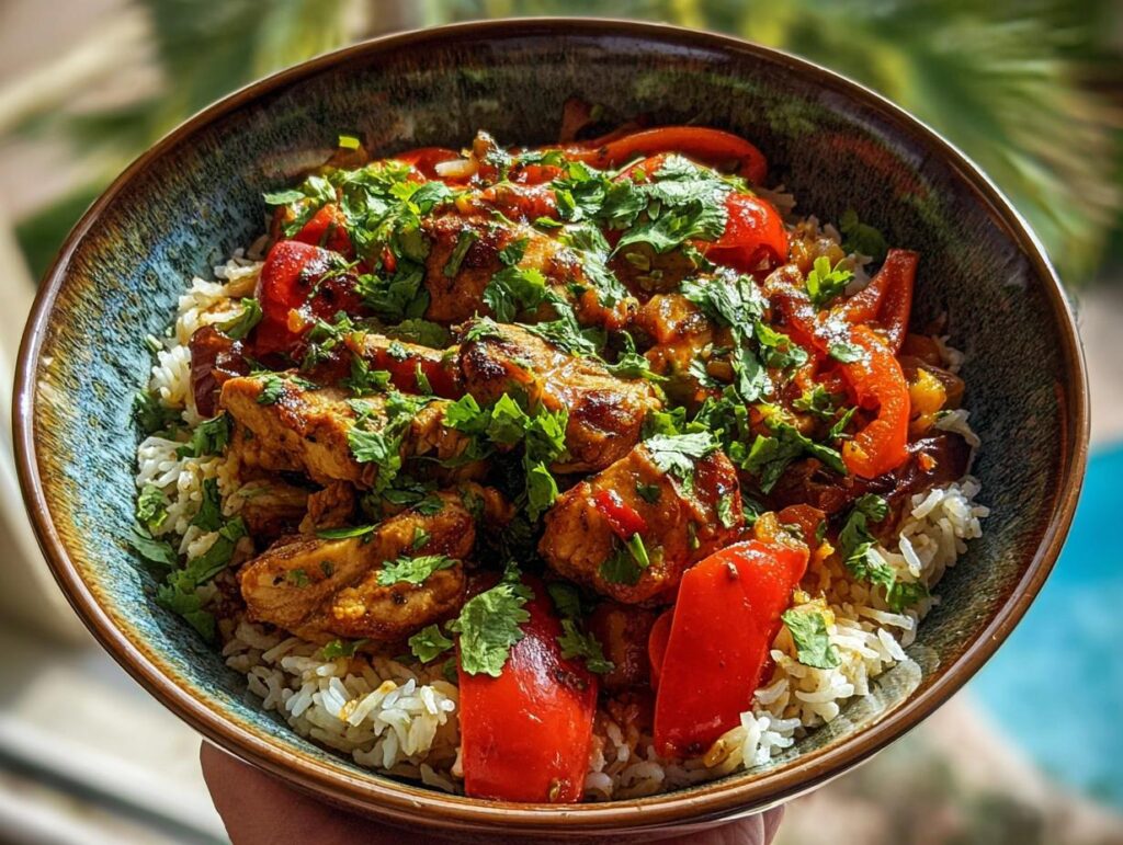 Smothered Chicken Rice Bowl