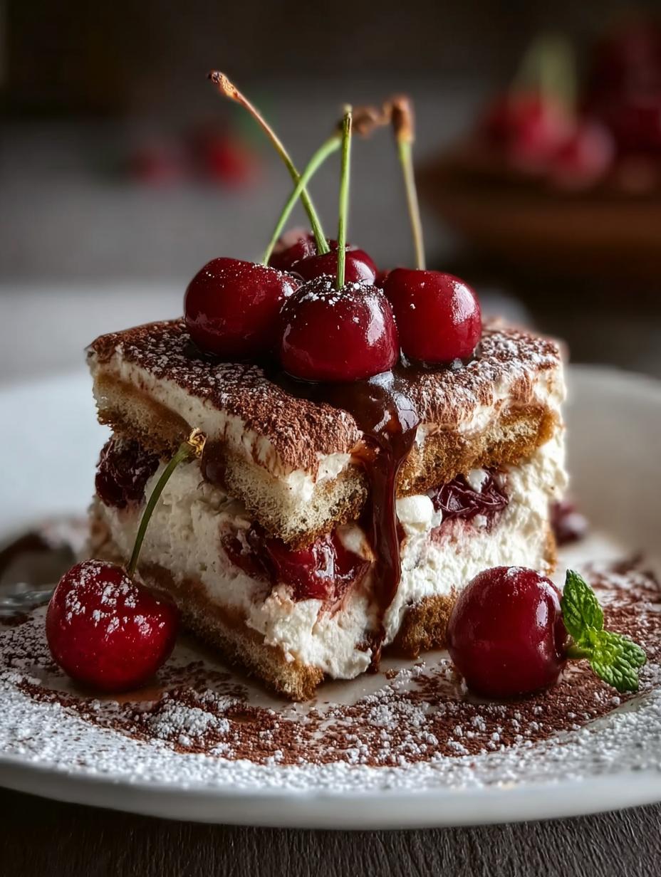 Cherry Amaretto Tiramisu: Divine No-Bake Dessert 3 Cherry Amaretto Tiramisu: Divine No-Bake Dessert - Cherry Amaretto Tiramisu - additional detail