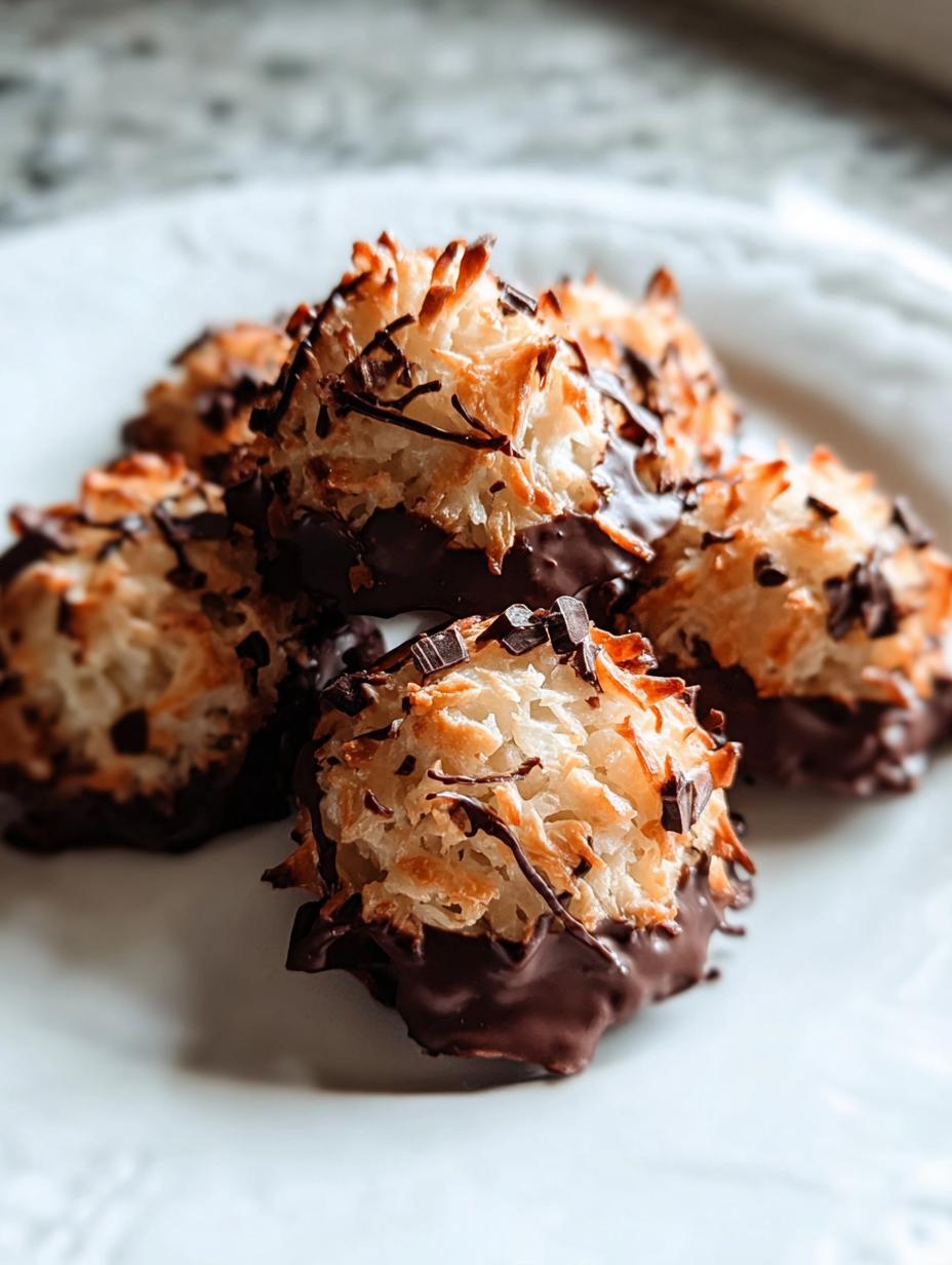 Amazing Chocolate Coconut Macaroons: Quick & Chewy 2 Amazing Chocolate Coconut Macaroons: Quick & Chewy - Chocolate Coconut Macaroons - main visual representation