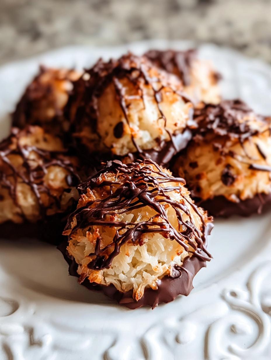 Amazing Chocolate Coconut Macaroons: Quick & Chewy 3 Amazing Chocolate Coconut Macaroons: Quick & Chewy - Chocolate Coconut Macaroons - additional detail