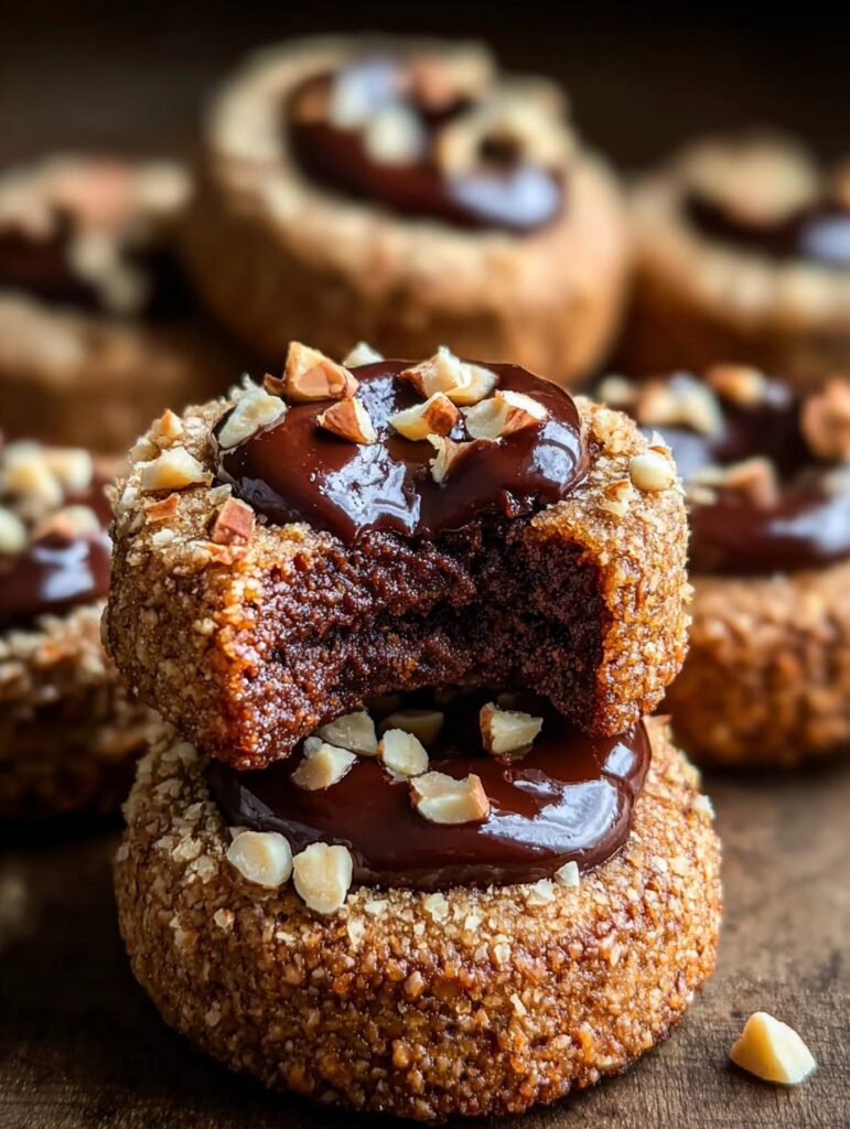 Chocolate Hazelnut Thumbprint Cookies