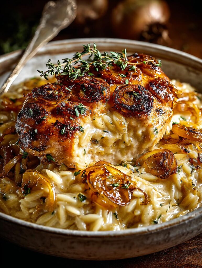 French Onion Chicken Orzo