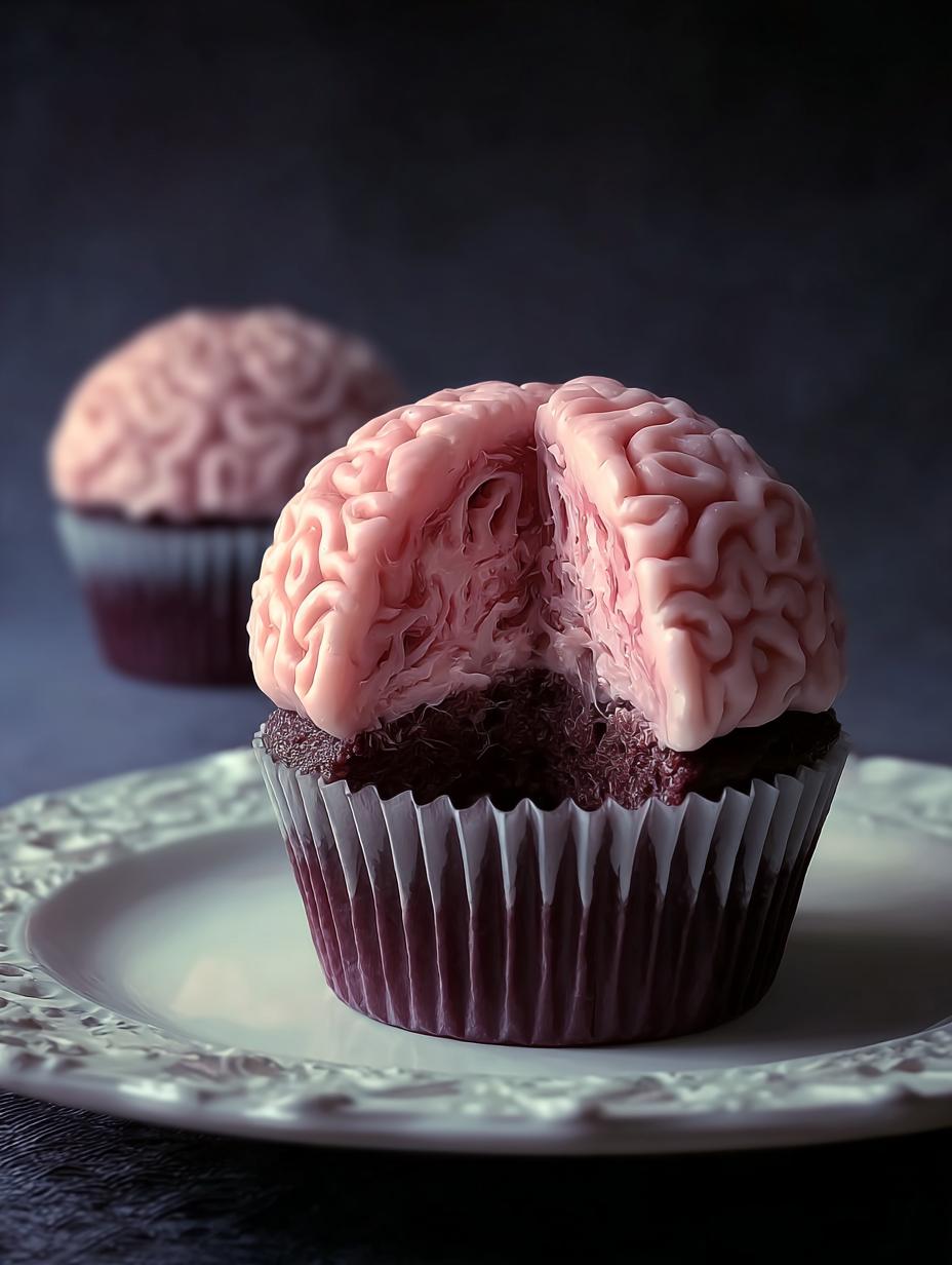 Halloween Brain Cupcake: Creepy & Easy Recipe - Halloween Brain Cupcake - additional detail