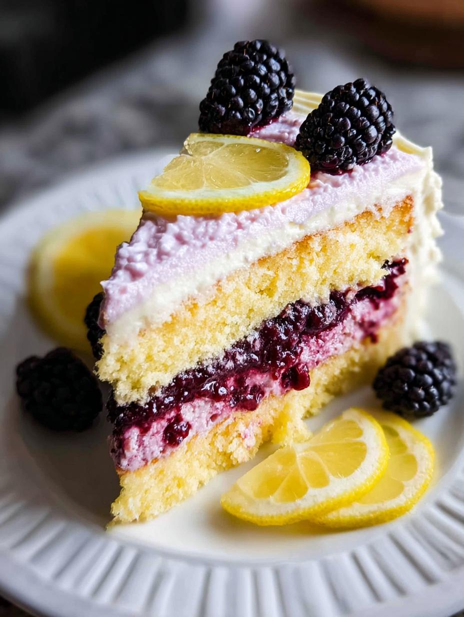 Bold Lemon Blackberry Cake: 2 Amazing Layers 4 Bold Lemon Blackberry Cake: 2 Amazing Layers - Lemon Blackberry Cake - additional detail