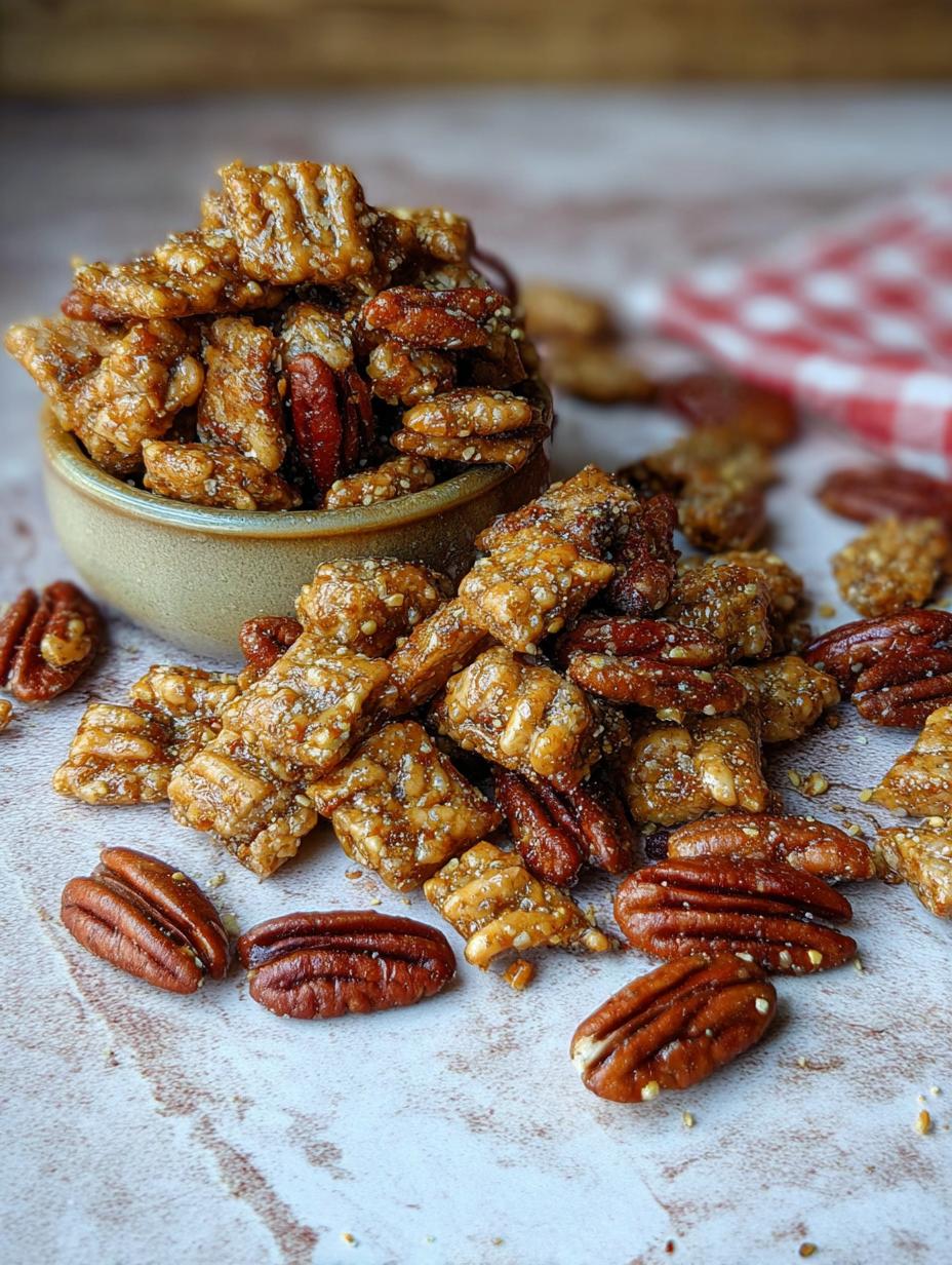 Pecan Praline Crunch: Perfect Sweet & Salty Treat 2 Pecan Praline Crunch: Perfect Sweet & Salty Treat - Pecan Praline Crunch - main visual representation