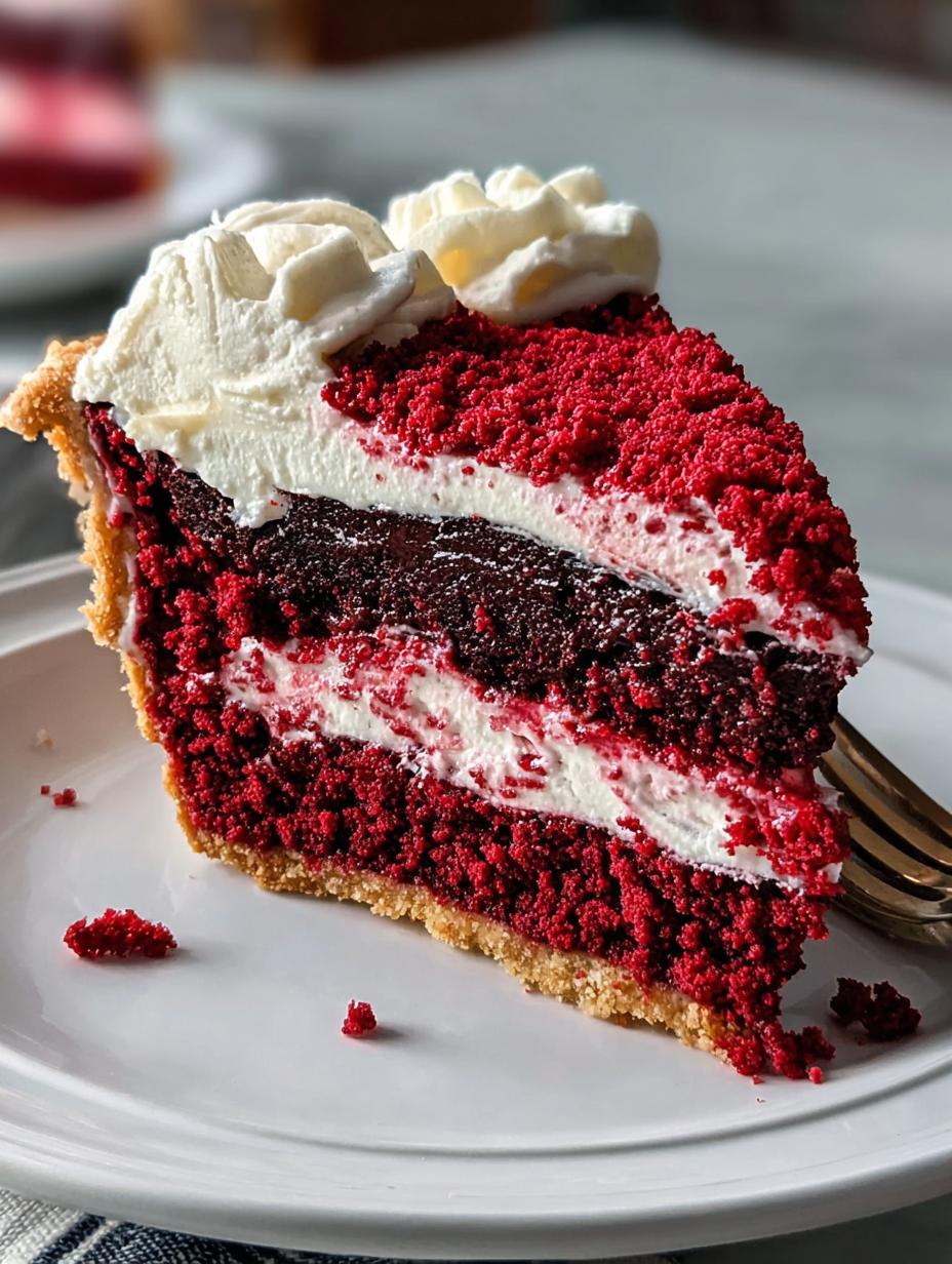 Decadent Red Velvet Brownie Pie: 1 amazing recipe 3 Decadent Red Velvet Brownie Pie - close-up of fudgy texture