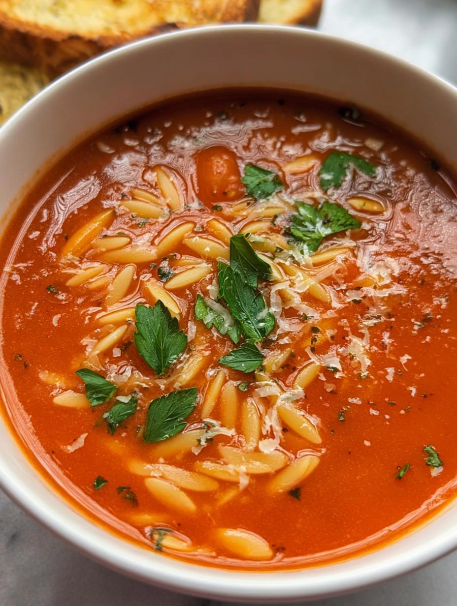 Amazing Tomato Orzo Soup: 15 Minute Prep 2 Amazing Tomato Orzo Soup: 15 Minute Prep - Tomato Orzo Soup - additional detail