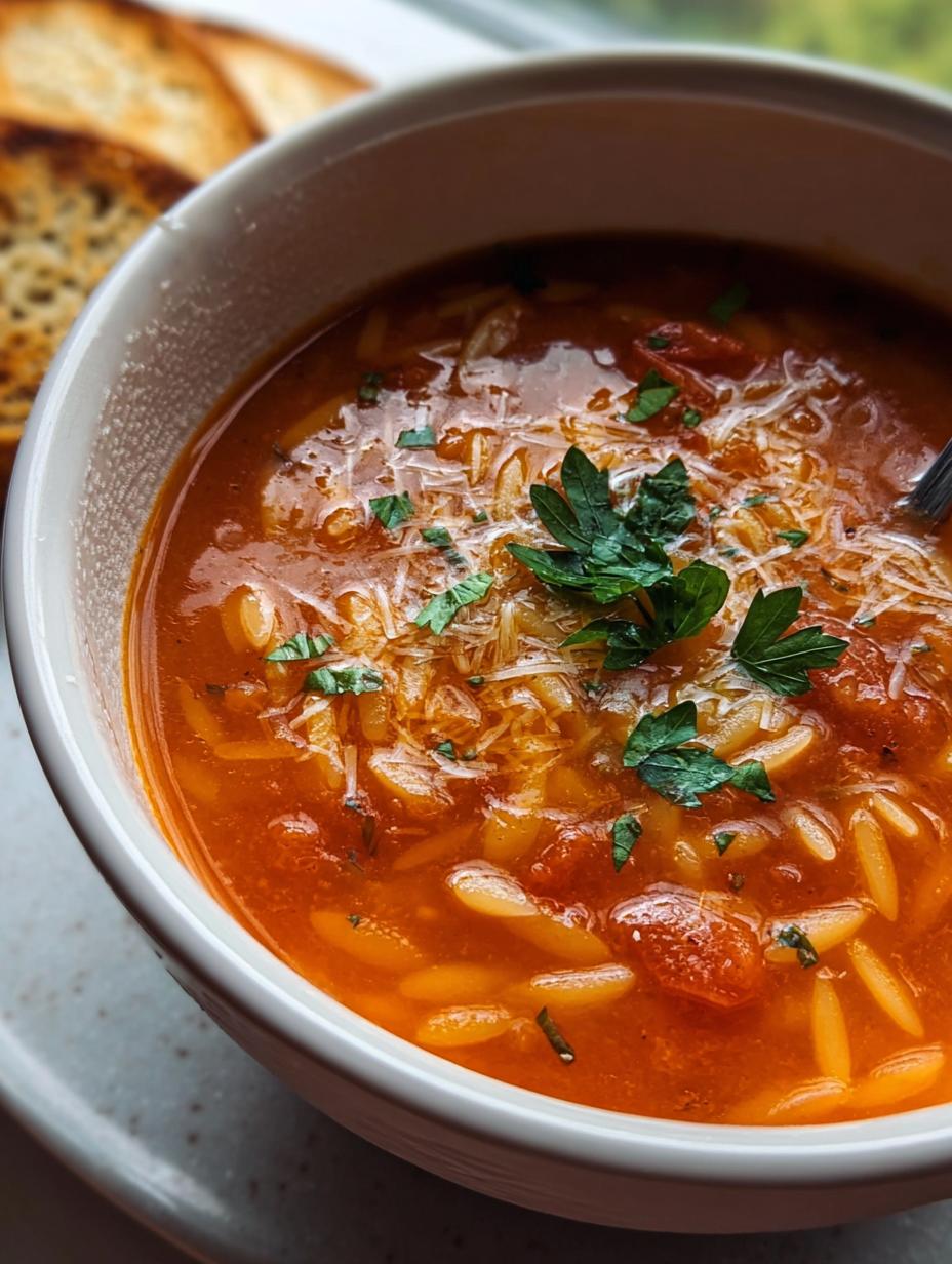 Amazing Tomato Orzo Soup: 15 Minute Prep 1 Tomato Orzo Soup