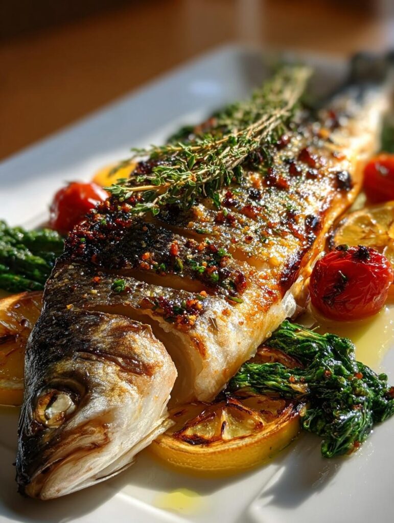 Whole Roasted Branzino with