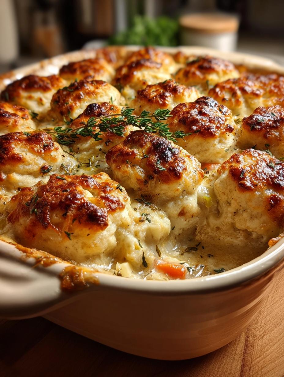 Irresistible Chicken Dumpling Casserole Comfort Food 3 Irresistible Chicken Dumpling Casserole Comfort Food - Chicken Dumpling Casserole - additional detail