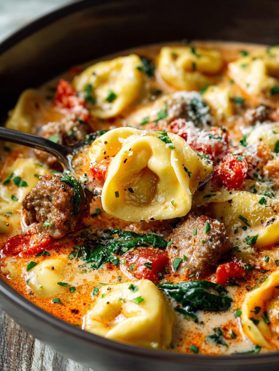 Creamy Italian Sausage Tortellini: A Comforting Delight - Creamy Italian Sausage Tortellini - additional detail