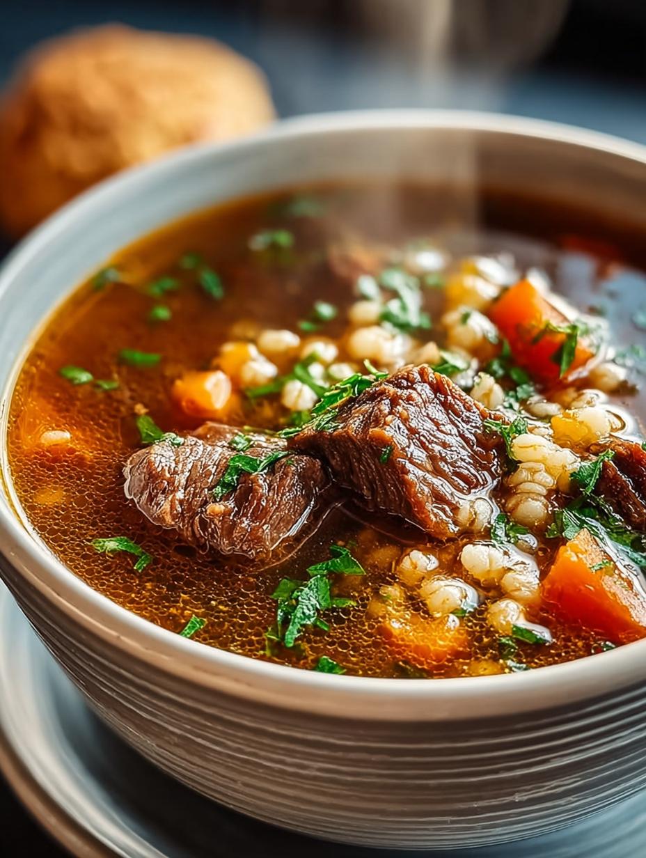 Delicious Crockpot Beef Barley Soup for Cozy Nights - Crockpot Beef Barley Soup - additional detail