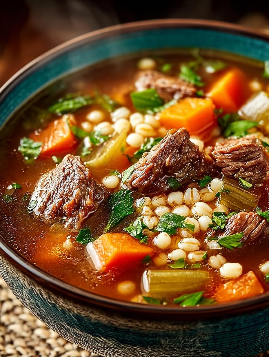 Crockpot Beef Barley Soup