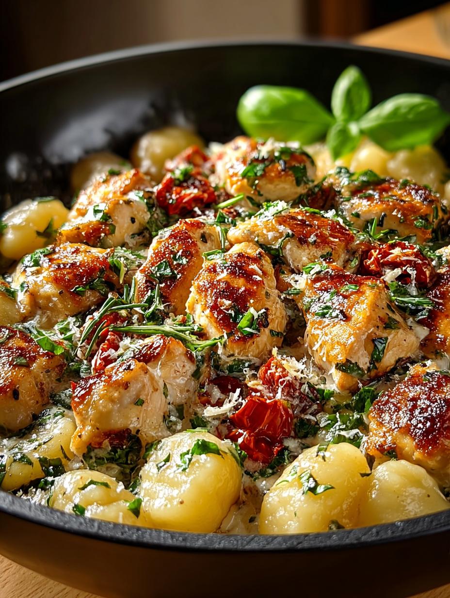 Garlic Chicken Gnocchi Skillet