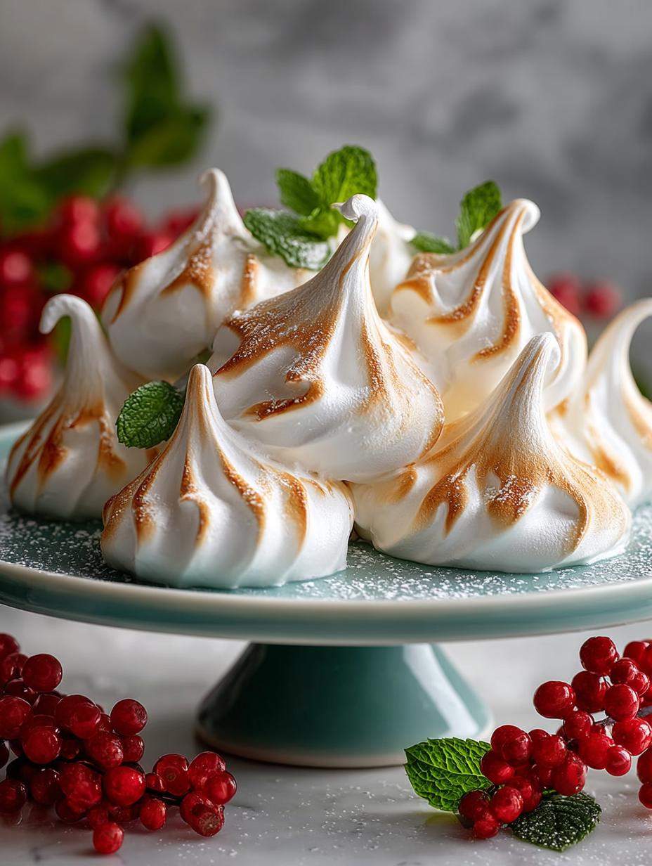 Delicious Peppermint Meringues: 24 Festive Treats - Peppermint Meringues - additional detail