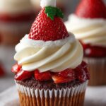 Strawberry Santa Hat Cupcakes