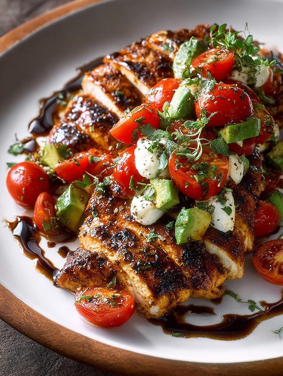 Delicious Balsamic Chicken with Caprese Salsa Recipe - Balsamic Chicken with Caprese - main visual representation