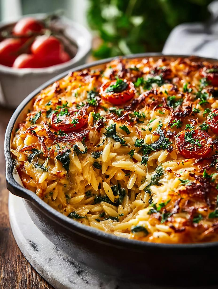 Cheesy Baked Orzo with Vegetables: A Comforting Delight - Cheesy Baked Orzo with - additional detail