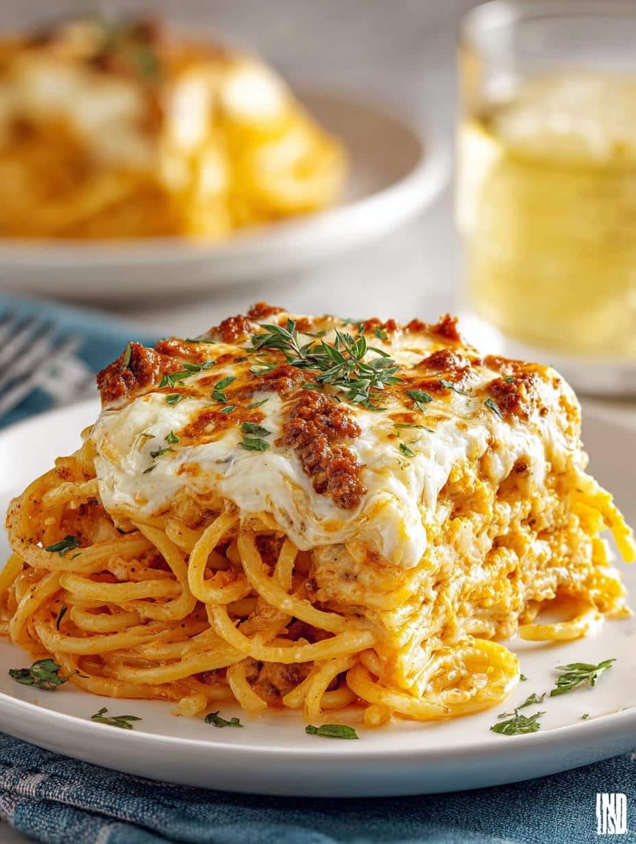 Creamy Alfredo Spaghetti Bake: 8 Comforting Layers - Creamy Alfredo Spaghetti Bake - main visual representation