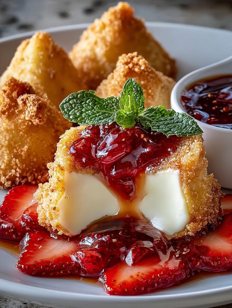 Deep Fried Strawberry Cheesecake