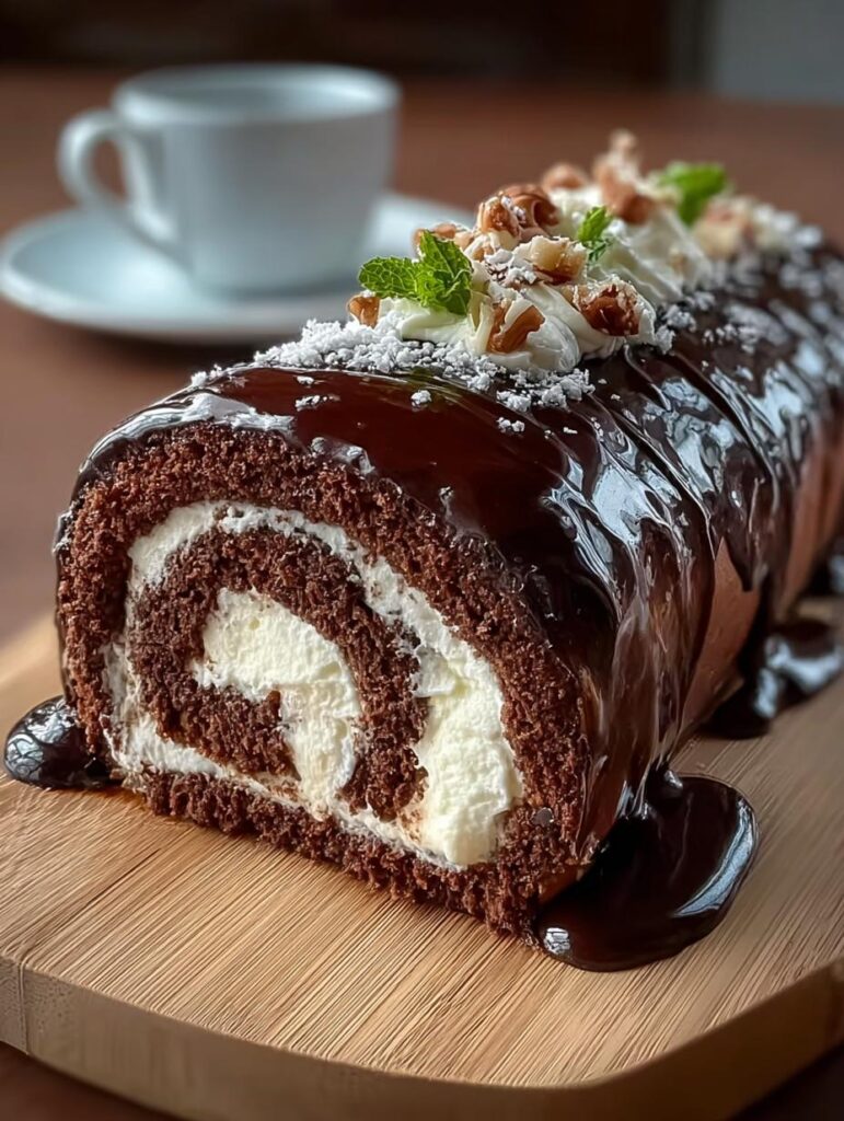 German Chocolate Cake Roll