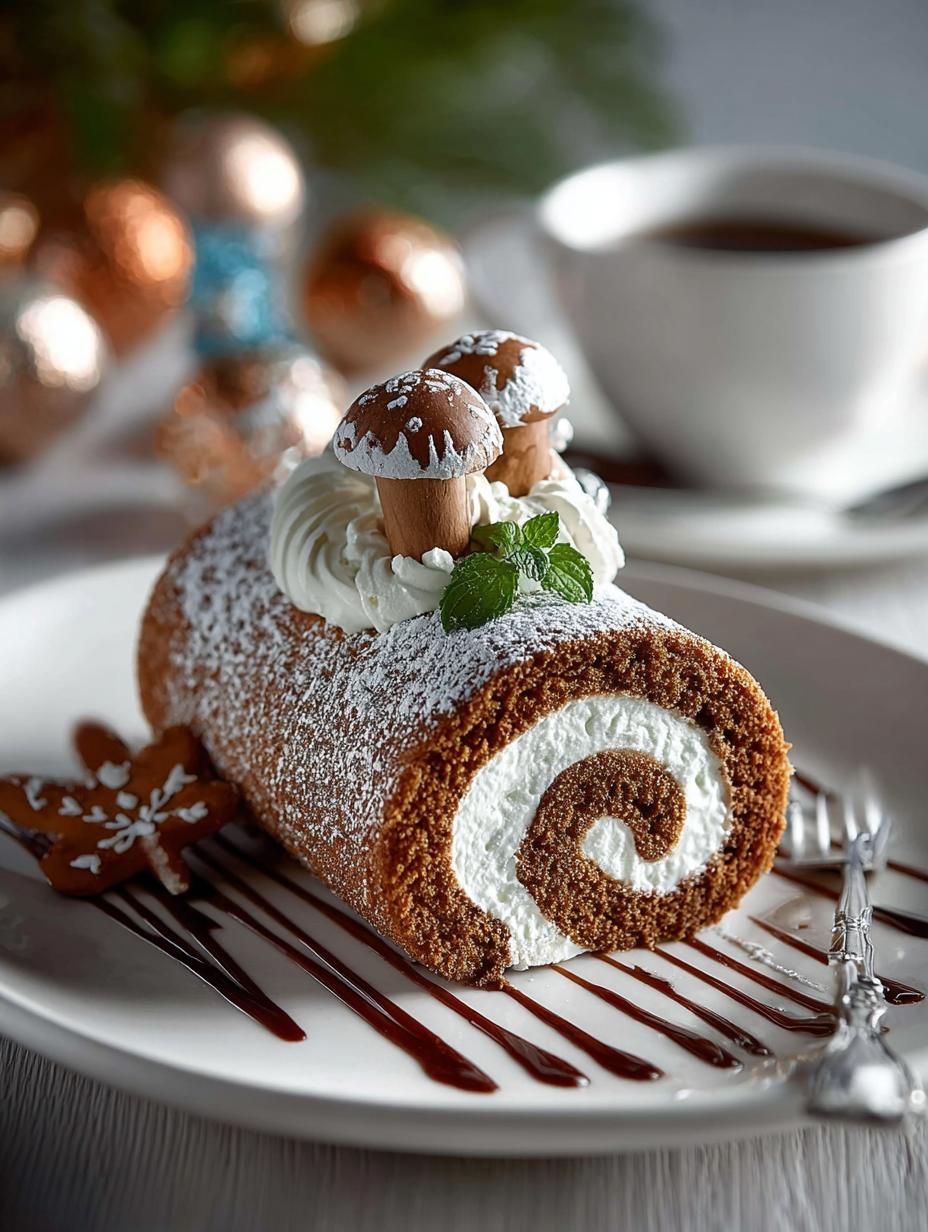 Gingerbread Cake Roll with Cream Cheese Delight - Gingerbread Cake Roll with - main visual representation