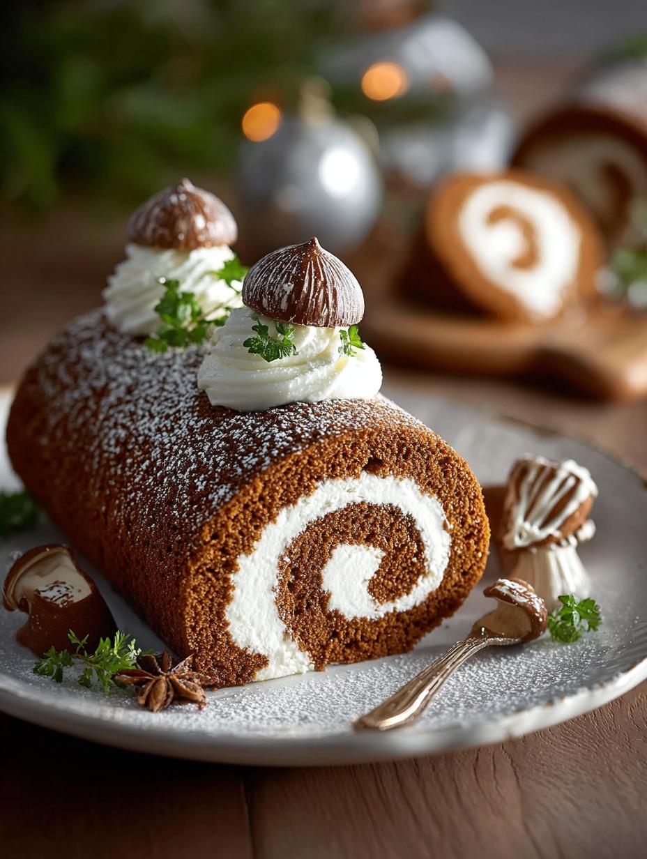 Gingerbread Cake Roll with
