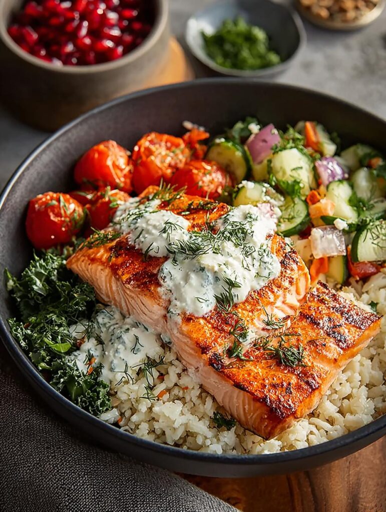 Mediterranean Salmon Bowls