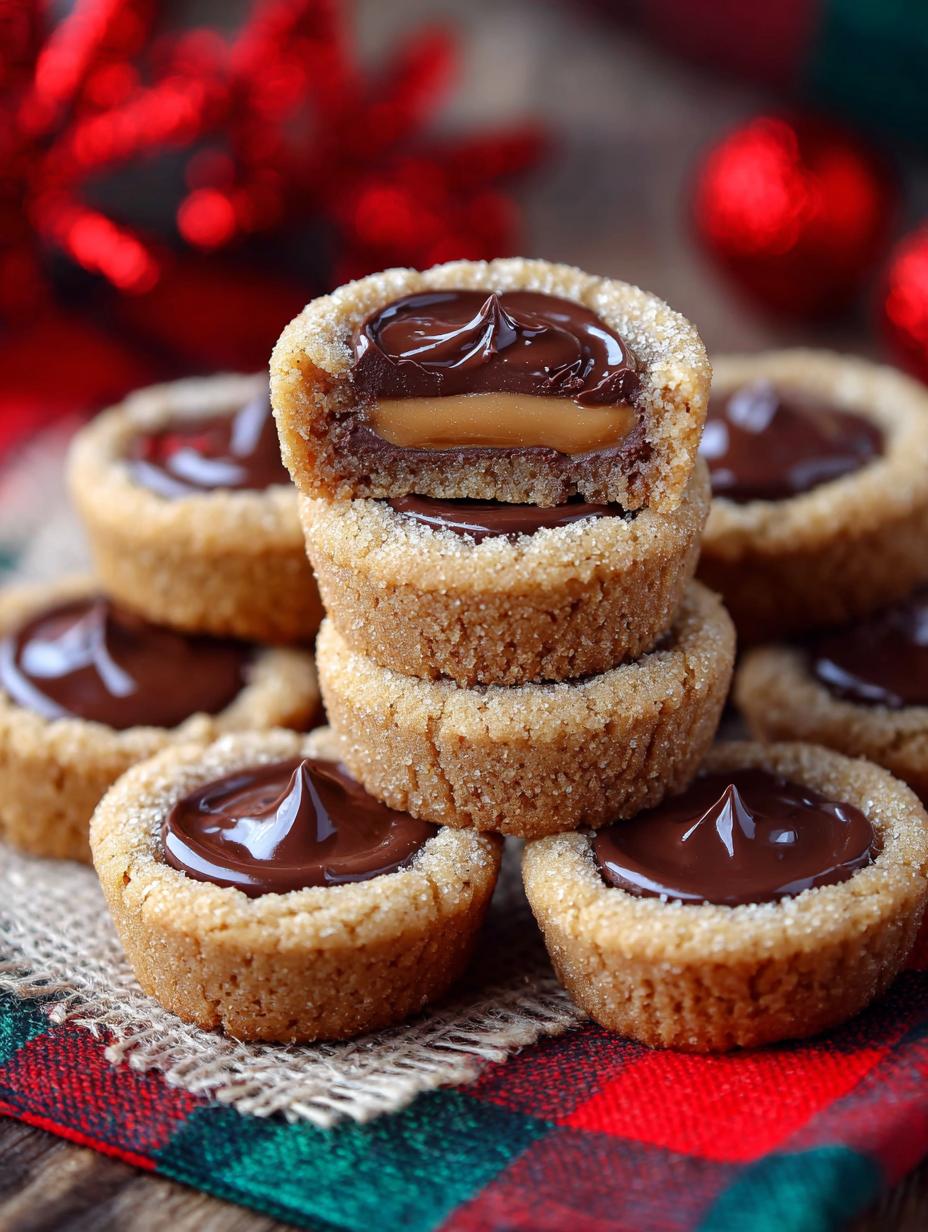 Irresistible peanut butter cup cookies fresh from the oven on a cooling rack