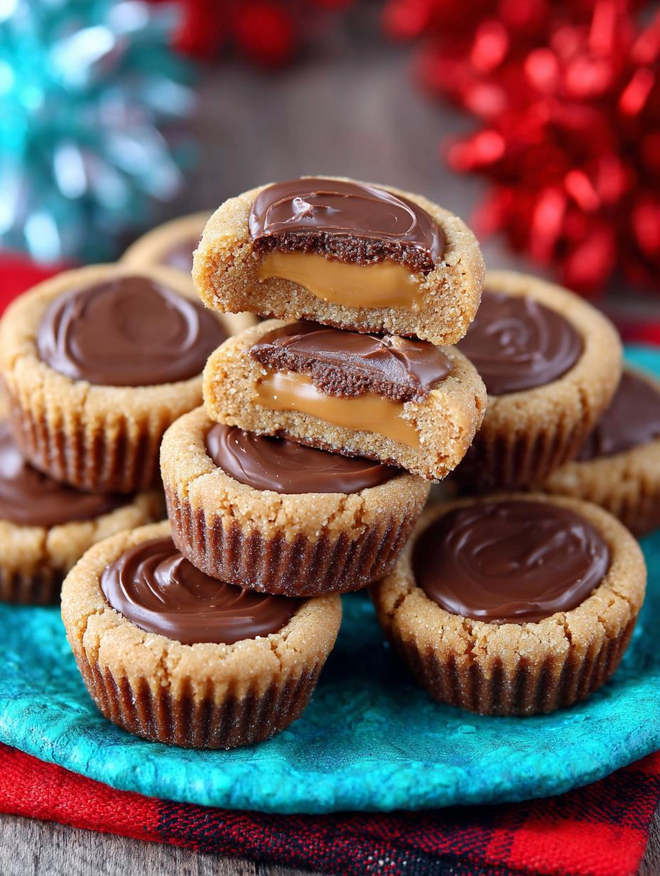 Delicious peanut butter cup cookies ready to be served