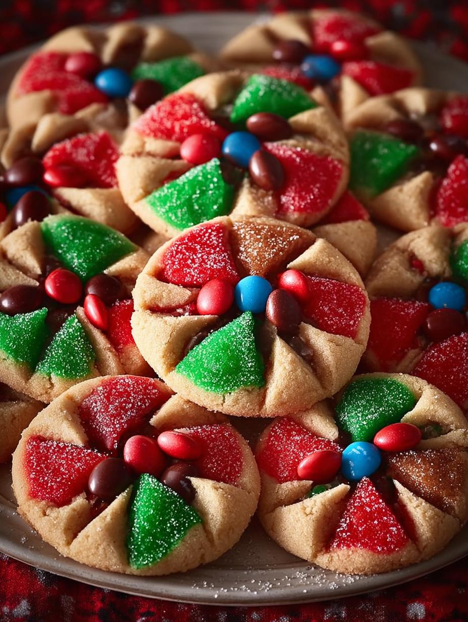 Poinsettia Cookies with M&Ms: 30 Festive Treats for Holidays - Poinsettia Cookies with Mandms - additional detail