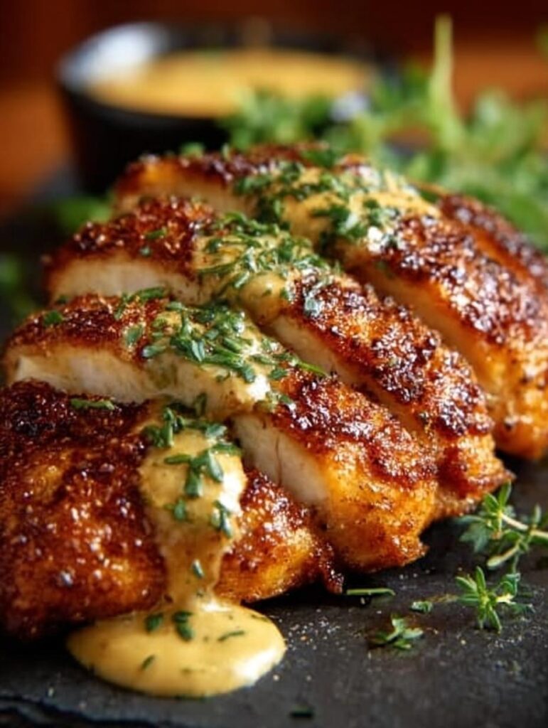 Pretzel Chicken with Mustard