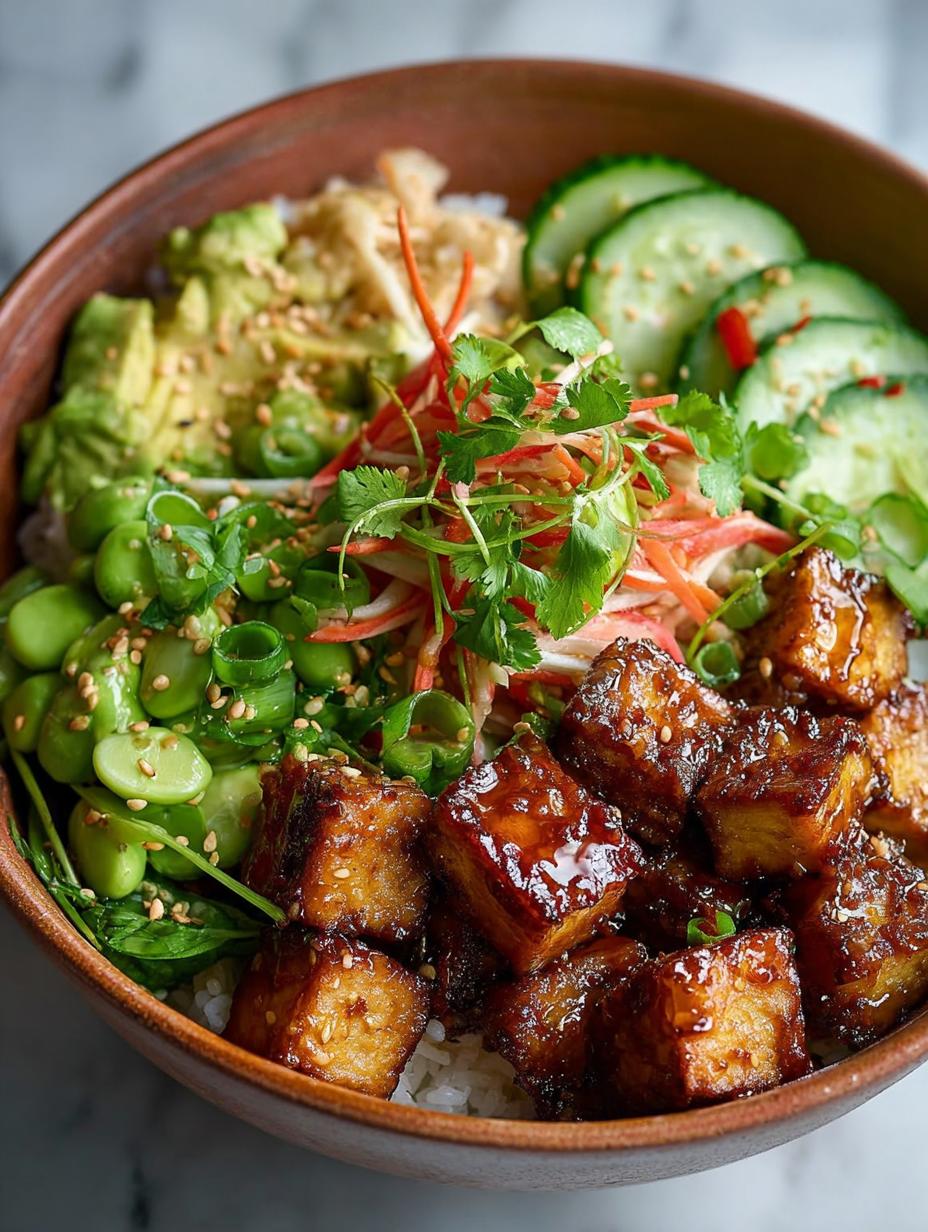 Delicious Sticky Glazed Tofu Bowl for Dinner - Sticky Glazed Tofu Bowl - main visual representation