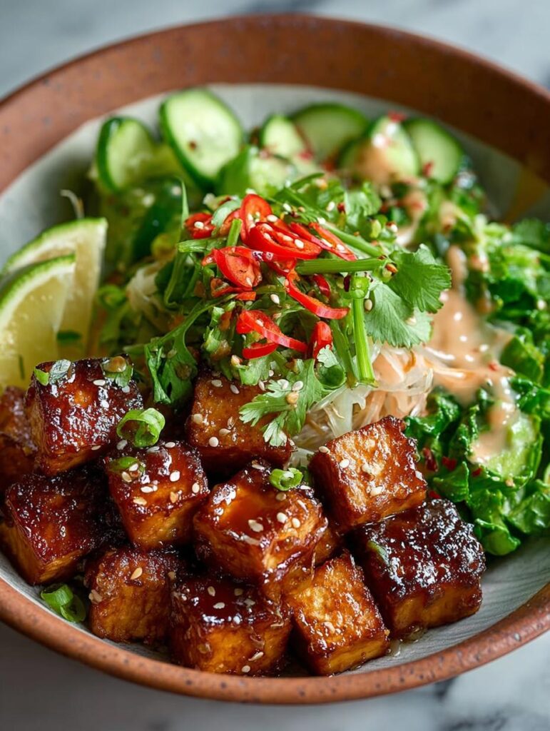 Sticky Glazed Tofu Bowl
