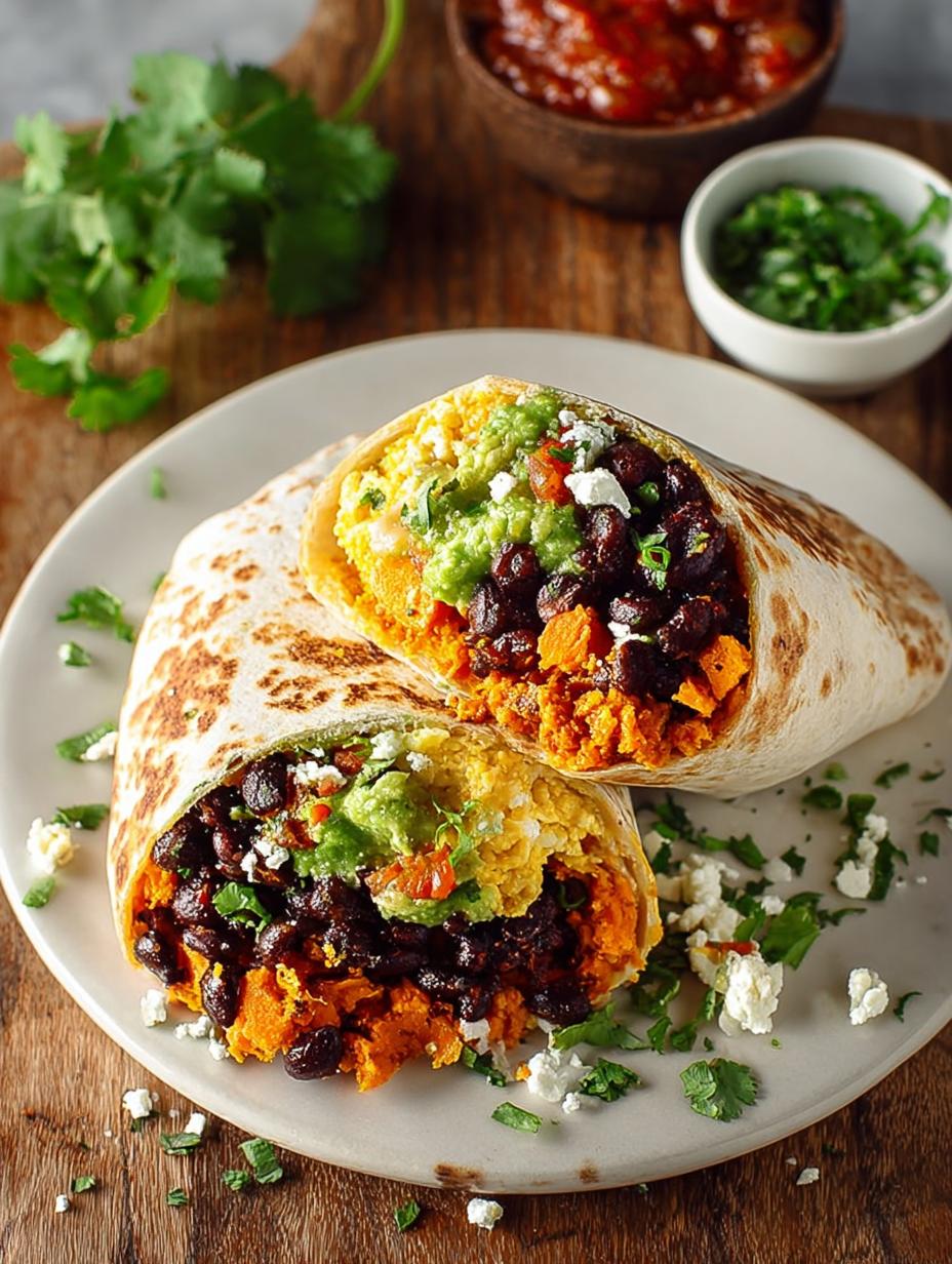 Sweet Potato Black Bean Breakfast Burritos to Savor - Sweet Potato Black Bean - additional detail