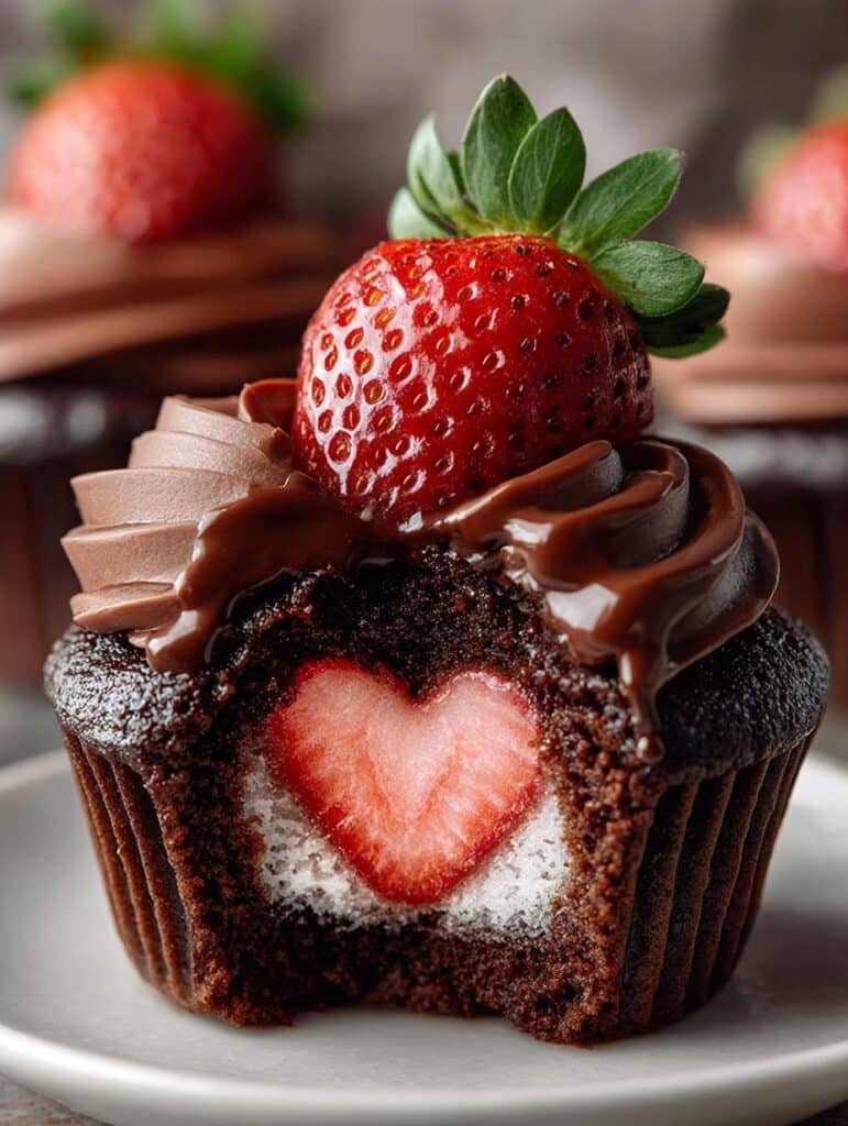 Chocolate Covered Strawberry Cupcakes