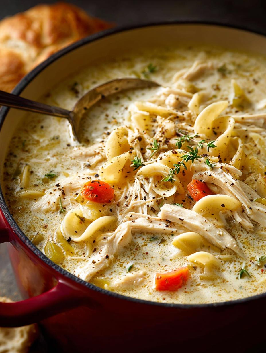 Delicious Creamy Chicken Noodle Soup Recipe for Comfort - Creamy Chicken Noodle Soup - additional detail