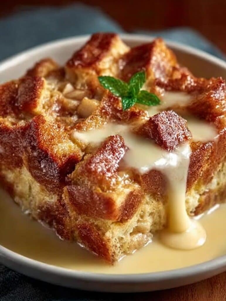 Eggnog Apple Bread Pudding