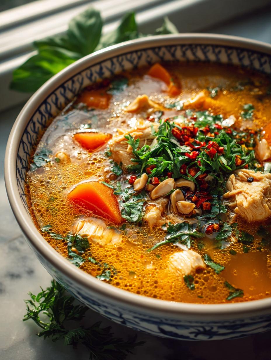 Healing Ginger Coconut Chicken Soup Recipe for Comfort - Ginger Coconut Chicken Soup - main visual representation