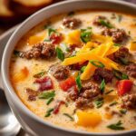 Irresistible Crockpot Cheeseburger Soup