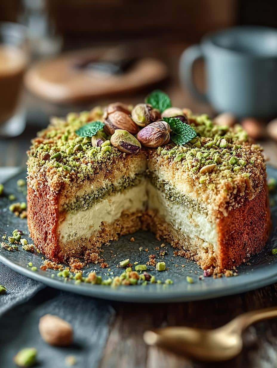 Decadent Italian Pistachio Crumb Cake for Sweet Moments - Italian Pistachio Crumb Cake - main visual representation