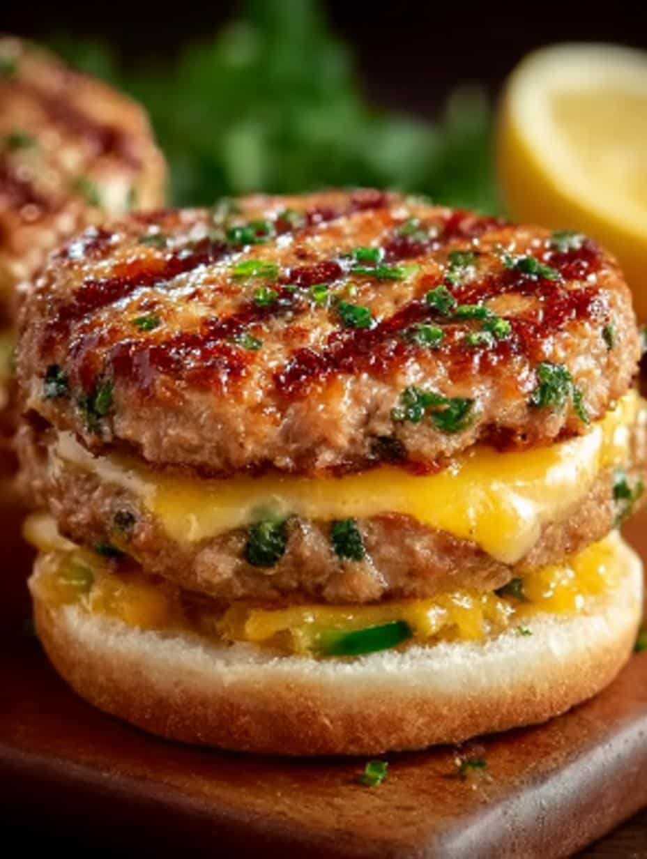 Jalapeno Cheddar Turkey Burgers