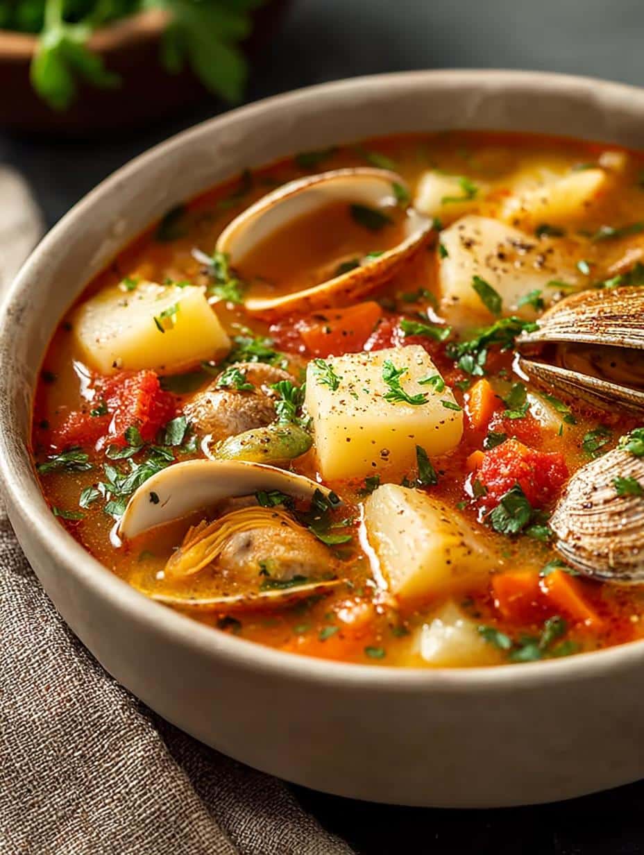 Delicious Manhattan Clam Chowder That Will Wow You 3 Delicious Manhattan Clam Chowder That Will Wow You - Manhattan Clam Chowder - additional detail