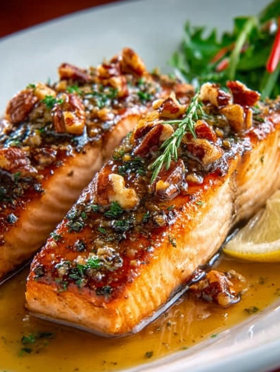 Maple Pecan Glazed Salmon