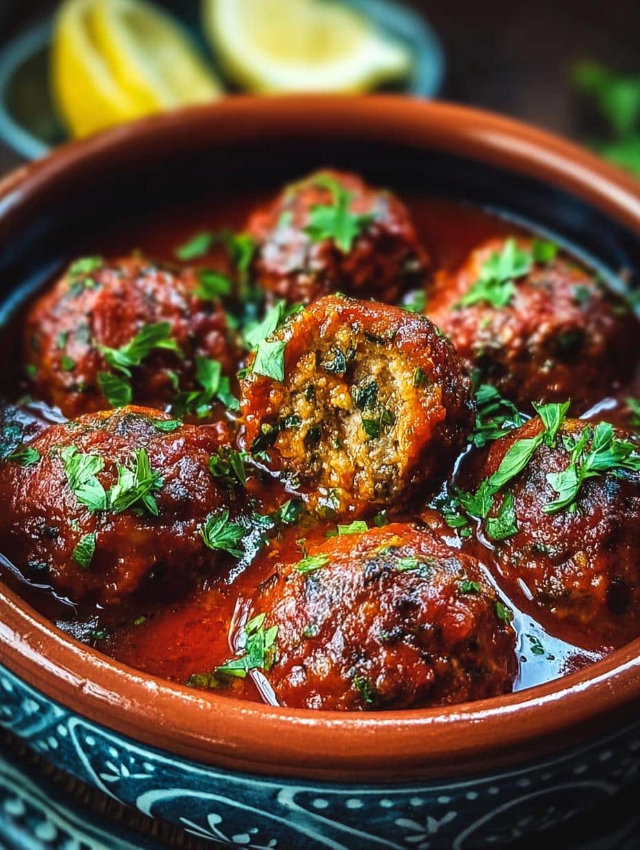 Moroccan Meatballs in Spiced Tomato Sauce for Dinner Delight - Moroccan Meatballs - additional detail